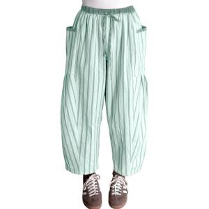 Springrain Women’s Striped Wide Leg Barrel Pants Casual Drawstring Harem Pants Palazzo Trousers with Pockets(Teal)