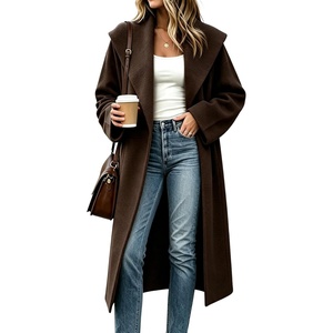 Springrain Women’s Shawl Collar Cardigan Coat Knit Sweater | Spacious front pockets, slouchy oversized silhouette, soft solid knit, elegant draping, versatile fall winter outerwear(Taupe)