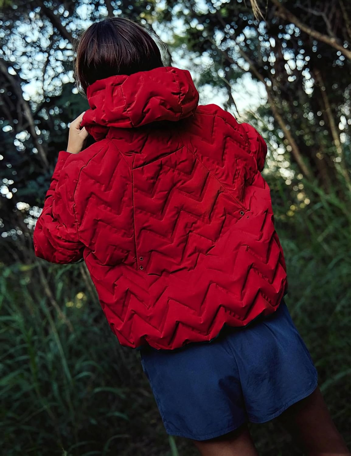 image:imageSpringrain Womens Quilted Zip Up Puffer Jacket Outdoor CoatRed