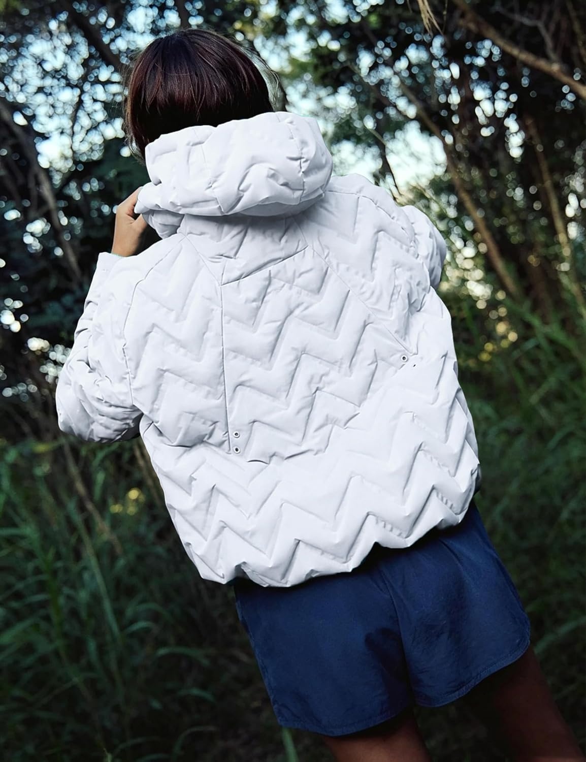 image:imageSpringrain Womens Quilted Zip Up Puffer Jacket Outdoor CoatWhite