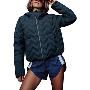 Springrain Women’s Quilted Zip Up Puffer Jacket Outdoor Coat(Black)