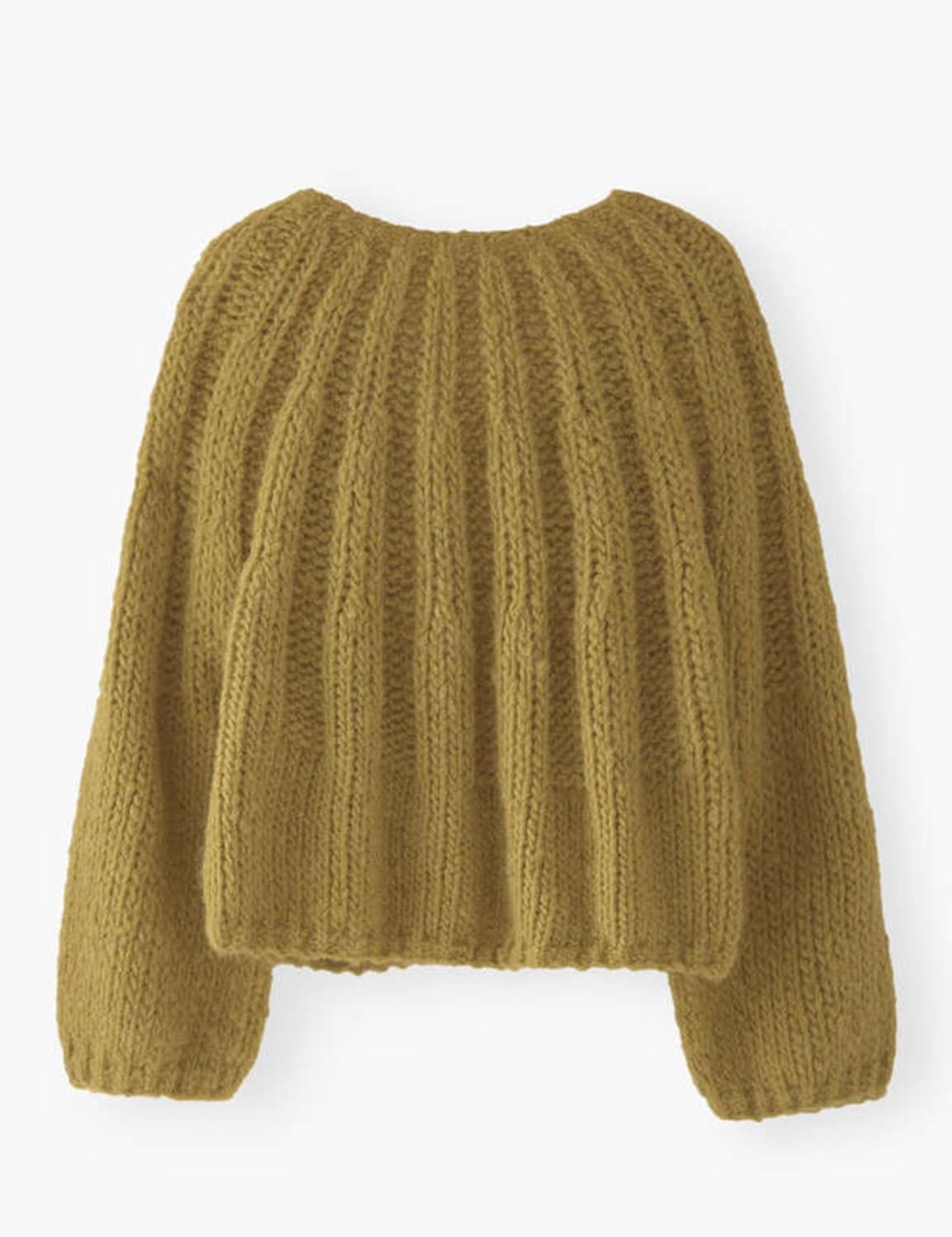 image:imageSpringrain Womens Chunky Knit Cropped Cardigan Casual Open Front SweaterOlive