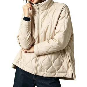 Springrain Women’s Quilted Puffer Jacket Oversized Winter Coat(Beige)