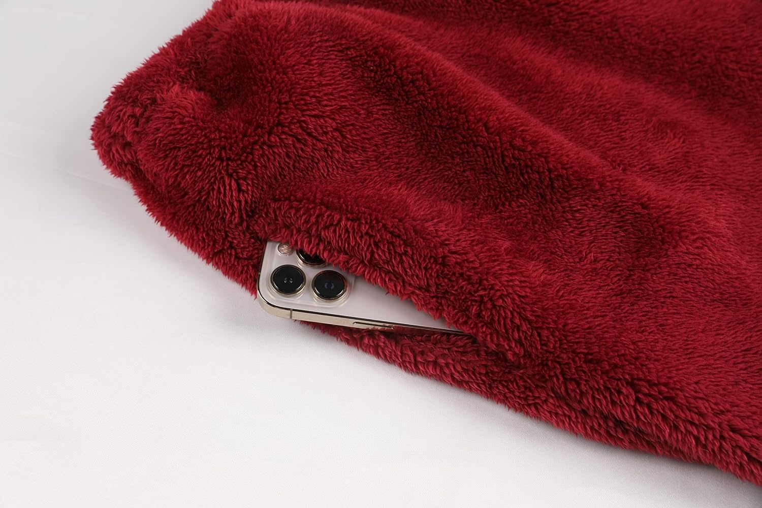 image:imageSpringrain Womens Fluffy Pajamas Set Warm Fleece Pjs SleepwearRed