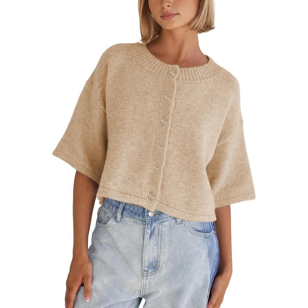 image:imageSpringrain Lightweight Cardigans for Women Cropped Knit Sweater