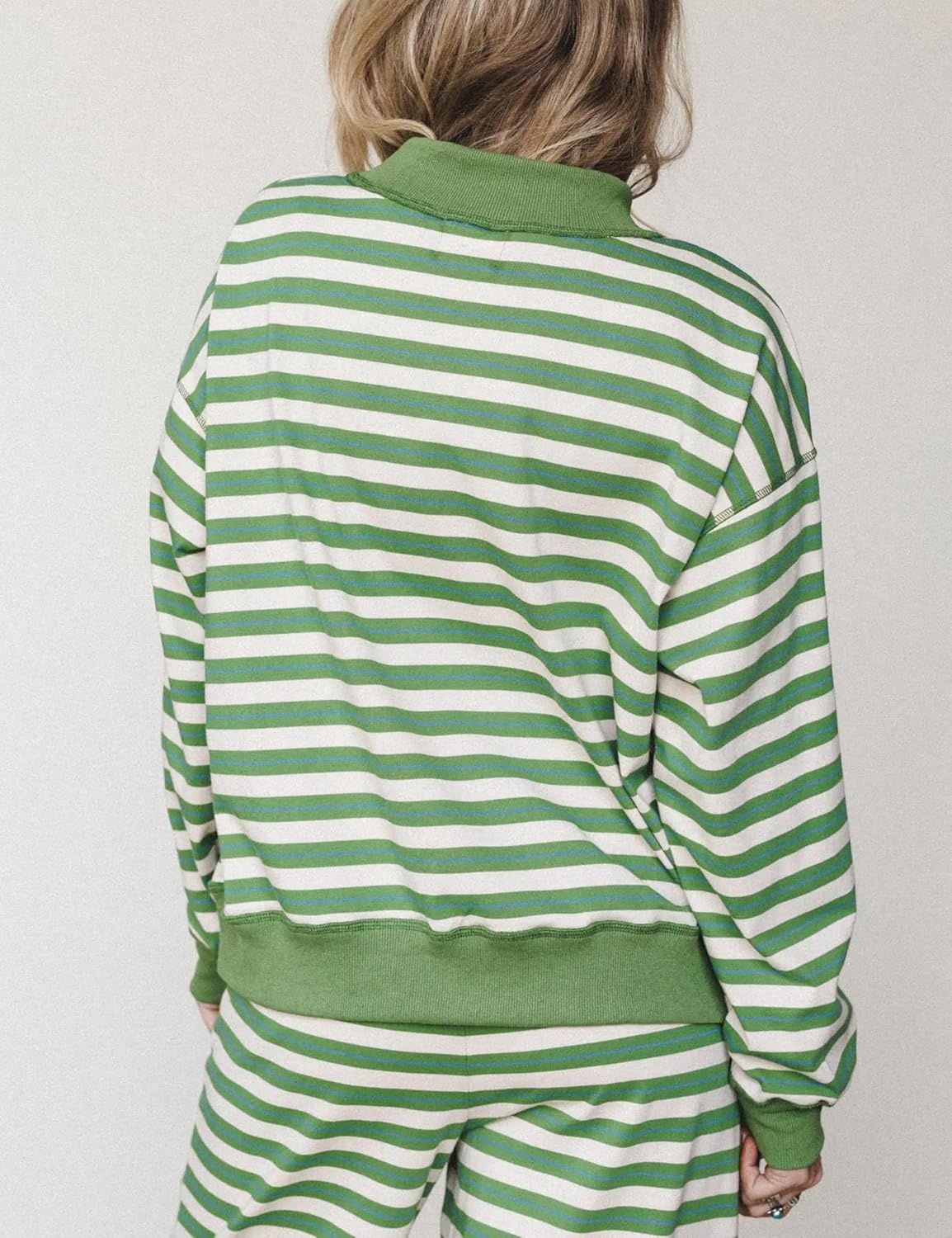 image:imageSpringrain Womens 2 Piece Outfits Striped Fashion Lounge Sets Fall 2026Green