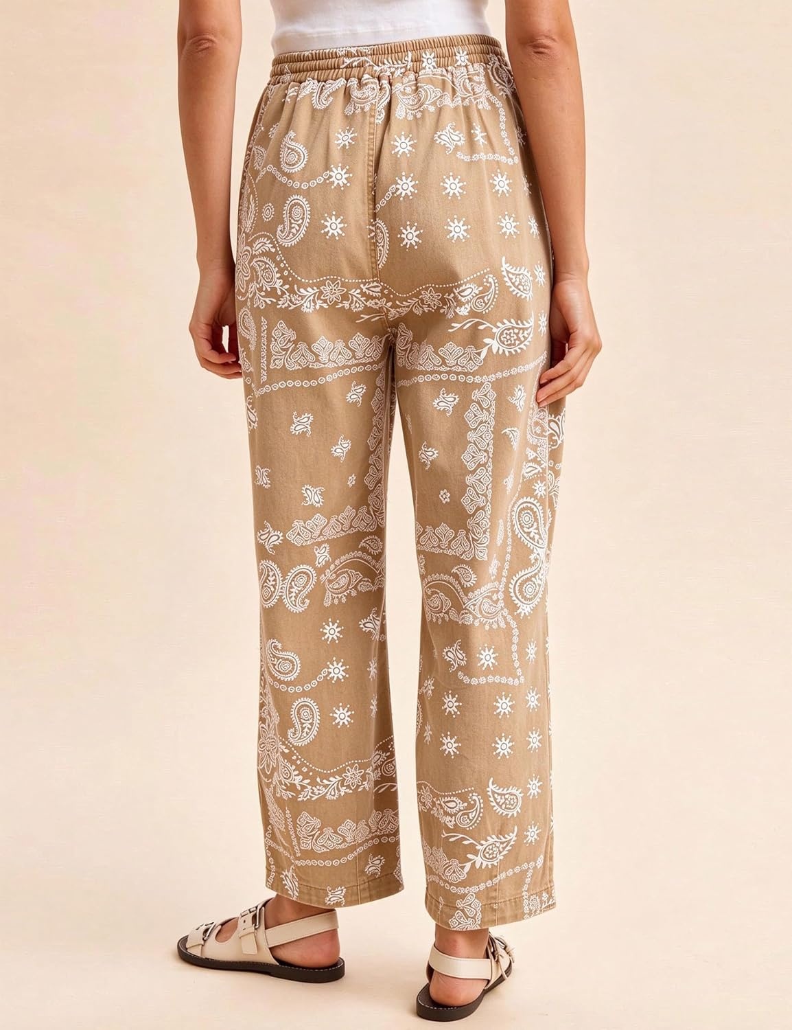 image:imageSpringrainnbspWomensnbspBandananbspPrintnbspBarrelnbspPantsnbspWidenbspLegnbspDrawstringnbspTrousersKhaki